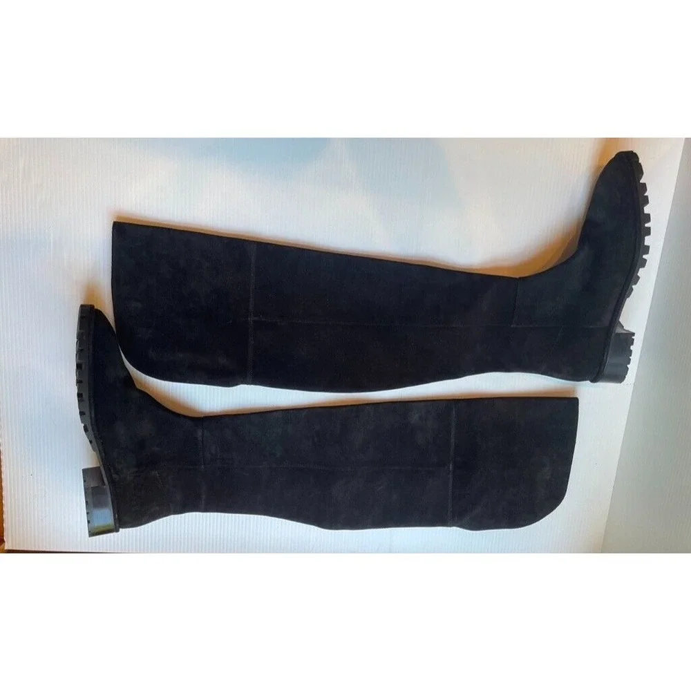 Stuart Weitzman Amber Suede Over The Knee Boots Black S1731 US 8.5B NWOB